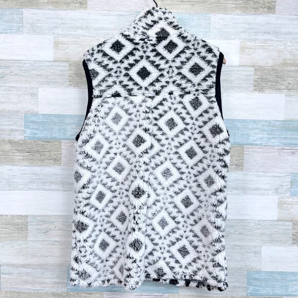 Clemson Tigers Tribal Fleece Vest Jacket Black White Pressbox Womens Medium - Picture 3 of 7